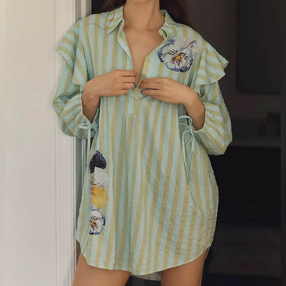 Anthropologie LyreBird x Nay Bellamy Long-Sleeve Popover Mini Dress - Picture 13 of 13